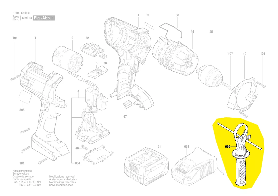 Poignée supplémentaire GSR 14,4 VE-2-LI, GSB 18 VE-2-LI
